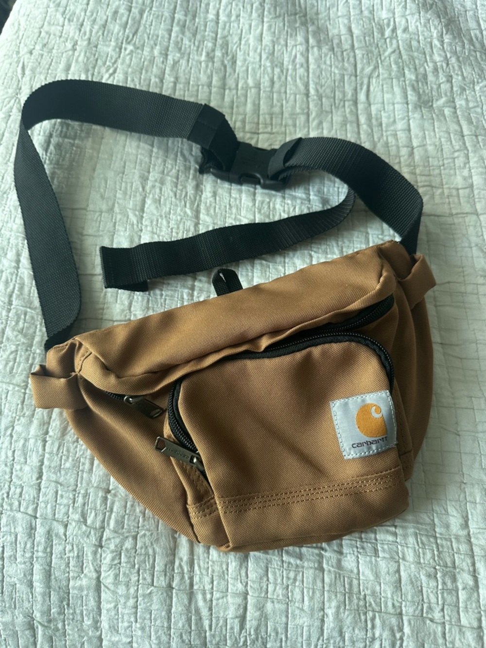 Carhartt Tan Canvas Belt Bag with Black Strap